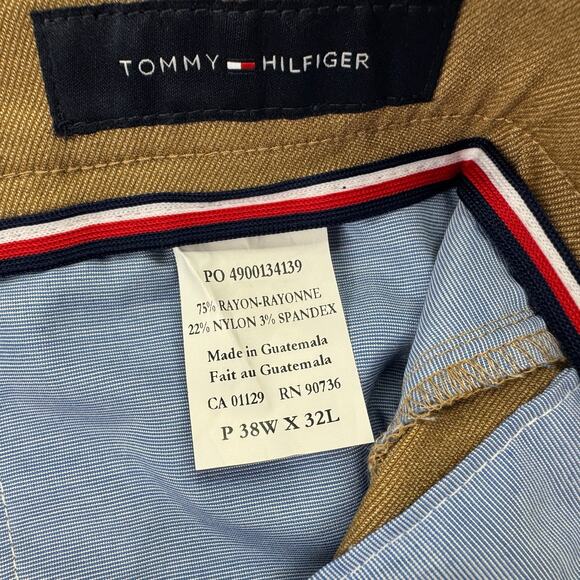 Tommy Hilfiger Mens TH Flex Finn Modern Fit Twill Pants Tan Brown 38x32 - Picture 4 of 4